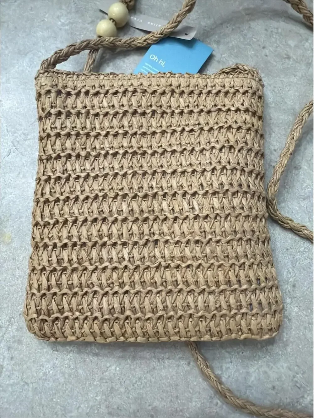 KissSea Grass Straw Purse Crossbody Bag Coastal Sustainable Boho Beachy New - Picture 8 of 8